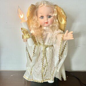 Design Arts  21" Angel Animated Illuminated Candle Vintage Christmas